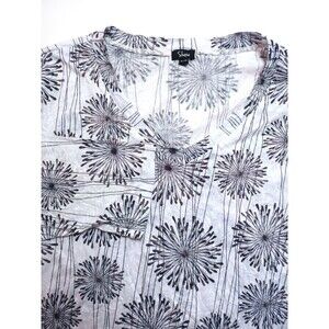 Shana Tunic‎ Top Size XL Colorful Artsy Burnout Art To Wear Lagenlook 3/4 Sleeve